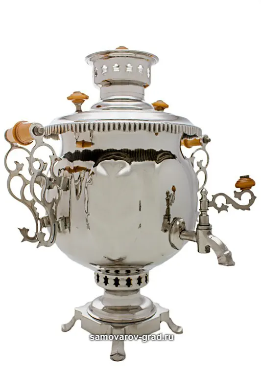 Самовар комбинированный 4,5 л «Шар» (никелированный)
